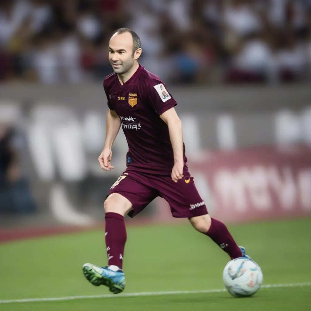 Iniesta trong màu áo CLB Vissel Kobe