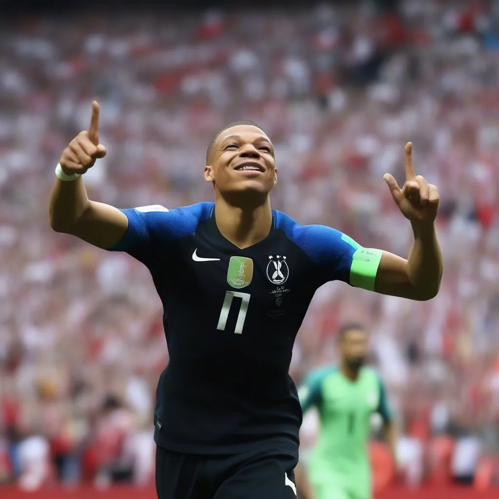 Kylian Mbappé Celebrating