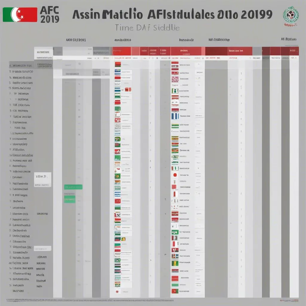 Lịch thi đấu AFC Asian Cup 2019