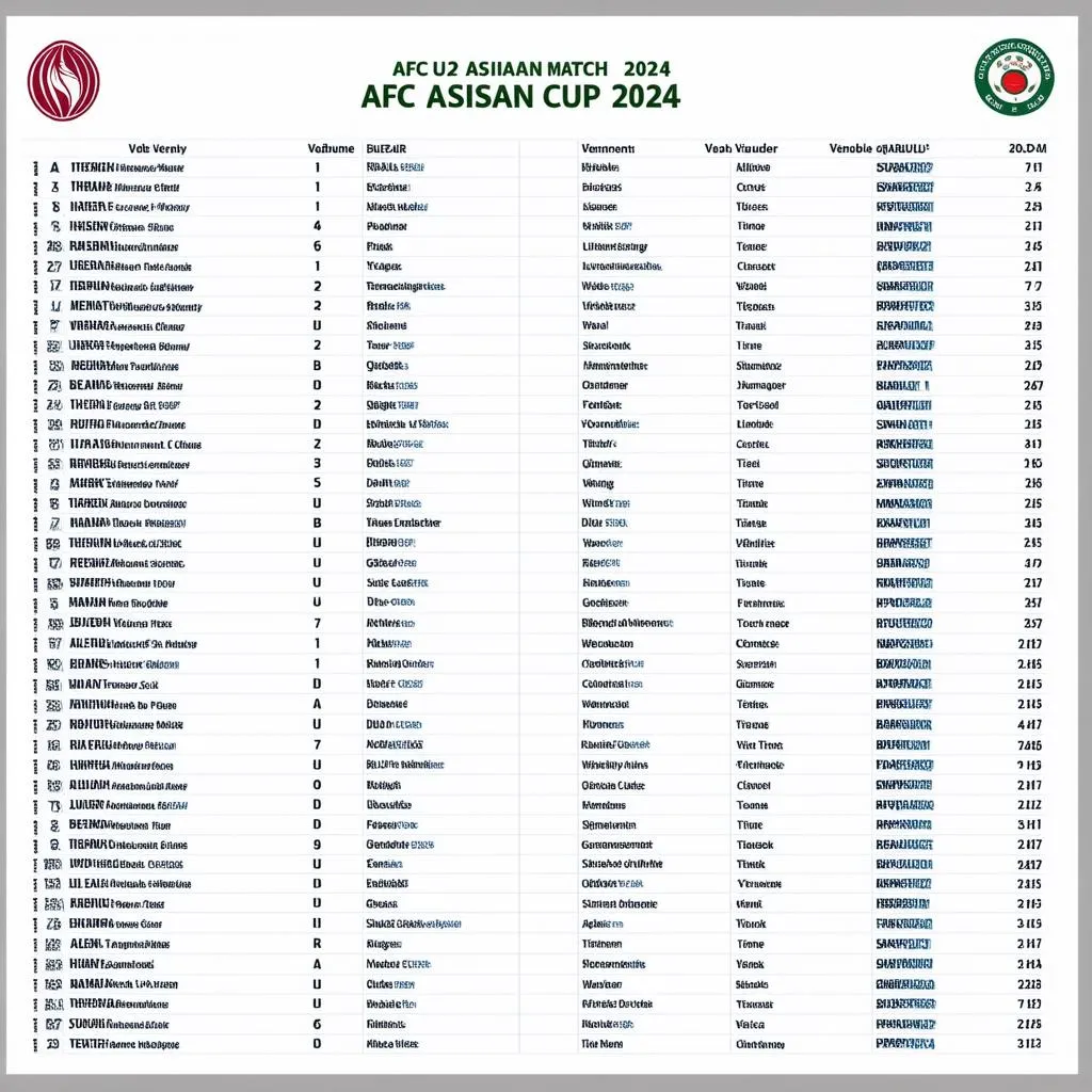 Lịch thi đấu AFC U23 Asian Cup 2024