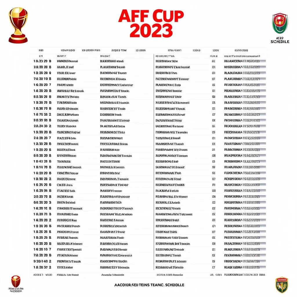 Lịch thi đấu AFF Cup