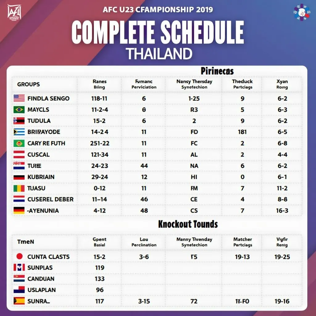 Lịch thi đấu Asian Cup 2019 U23