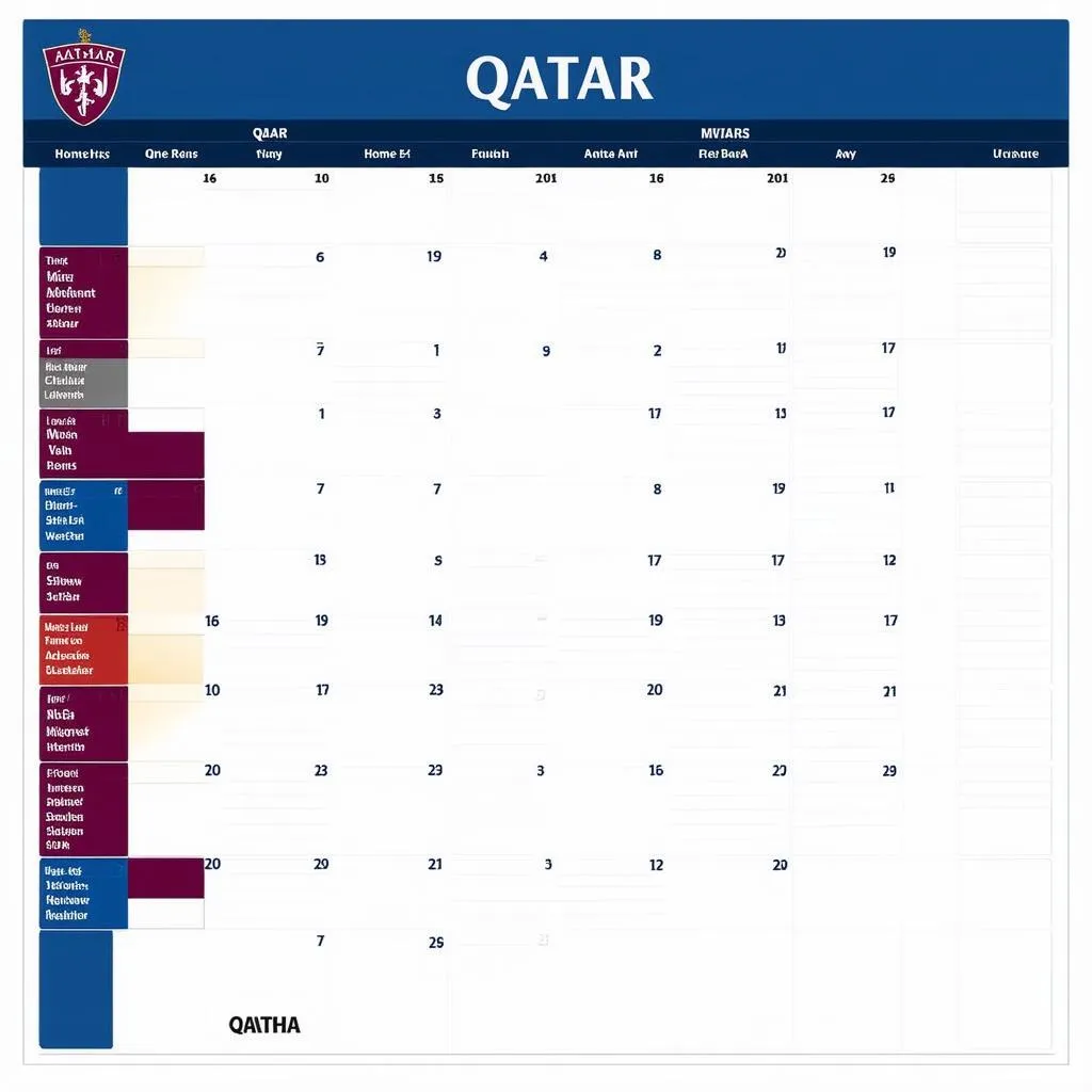 Lịch thi đấu bóng đá Qatar