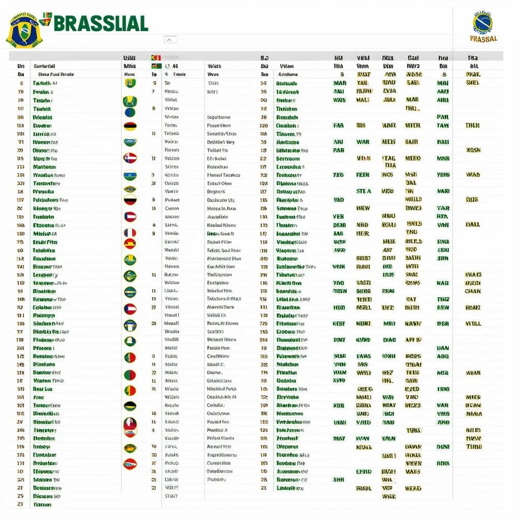 Lịch thi đấu bóng đá Brazil