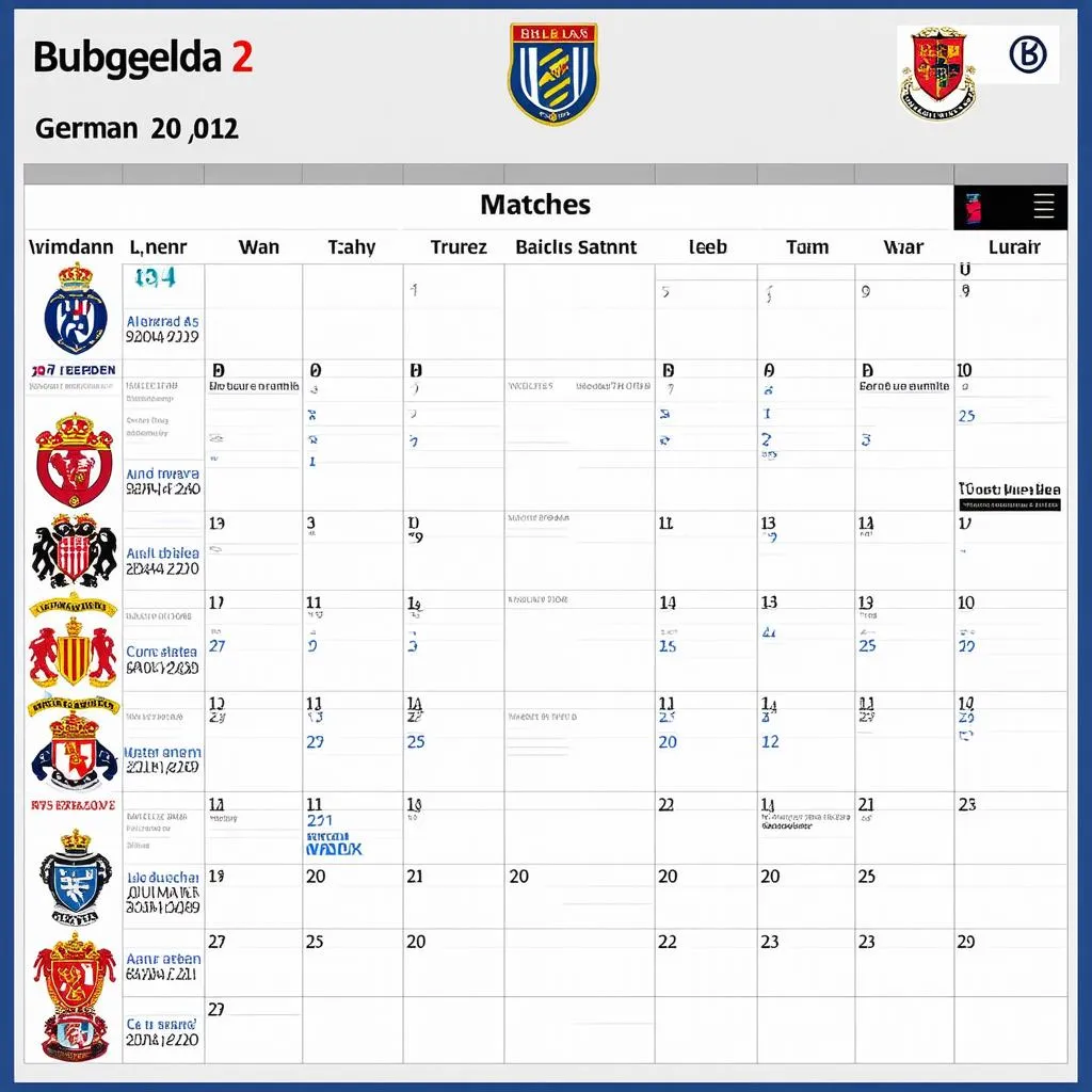 Lịch thi đấu Bundesliga 2