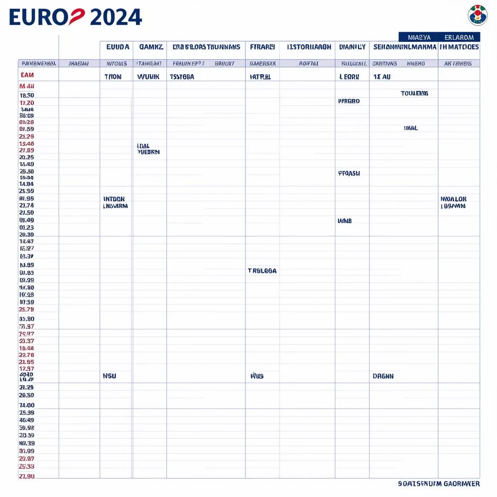 Lịch thi đấu Euro 2024