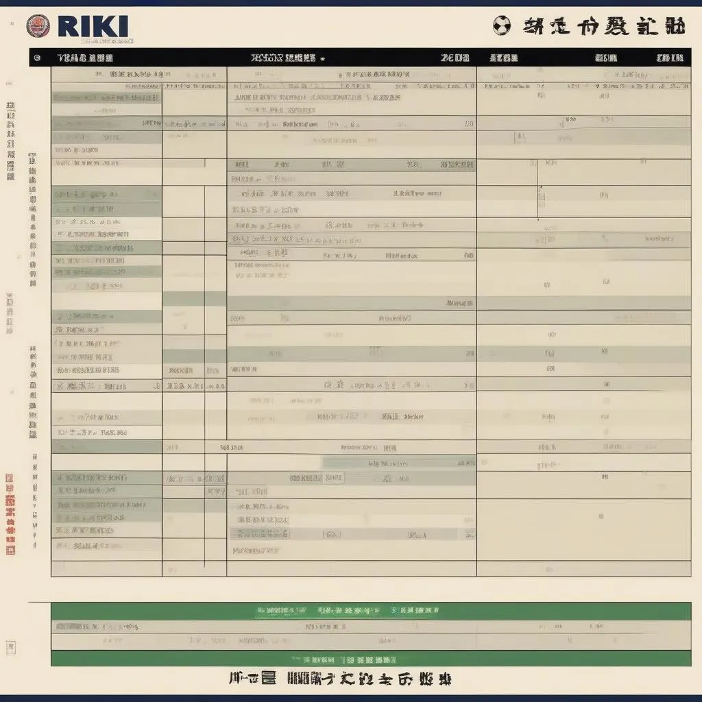 Lịch thi đấu của câu lạc bộ bóng đá Riki Nhật Bản