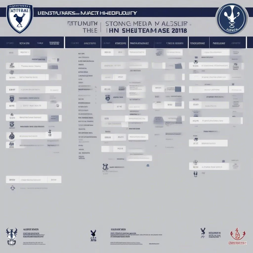 Lịch thi đấu Tottenham mùa giải 2017-2018