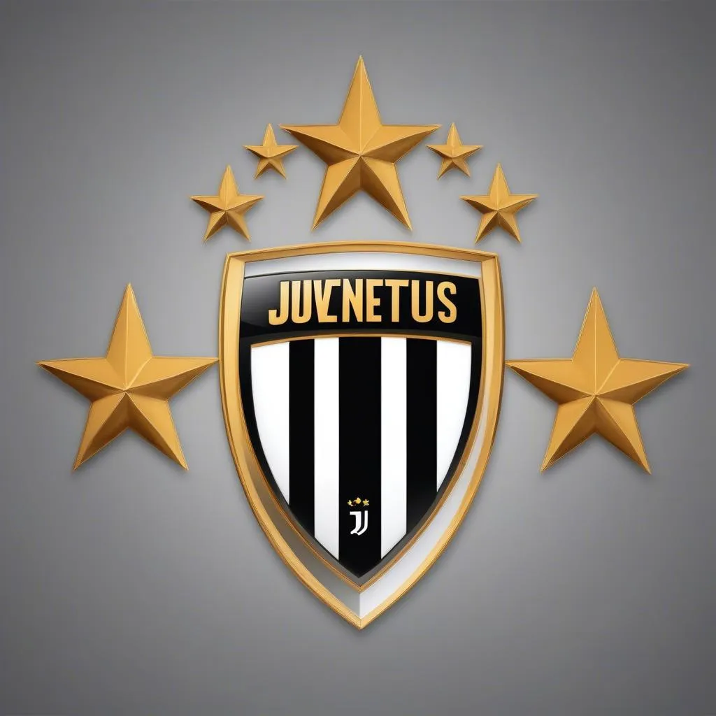 Logo CLB Juventus với 3 ngôi sao vàng