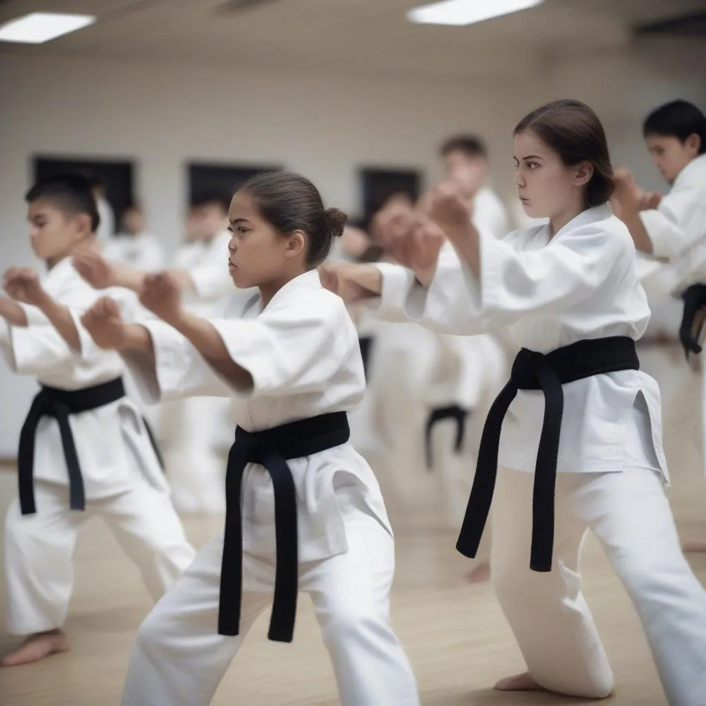 Luyện tập Karate tại CLB