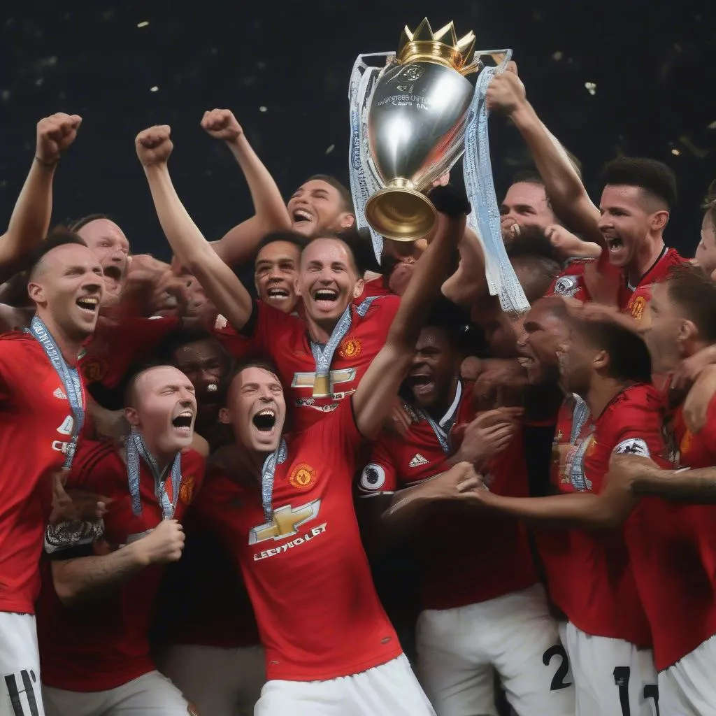 Manchester United nâng cúp vô địch Champions League