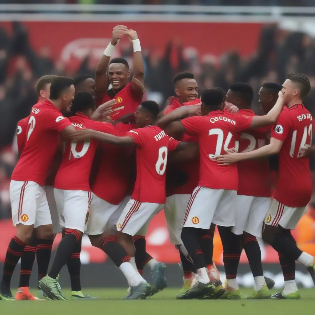 Manchester United, football, celebration, victory