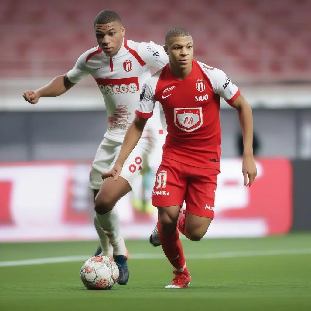 Mbappe trong màu áo AS Monaco