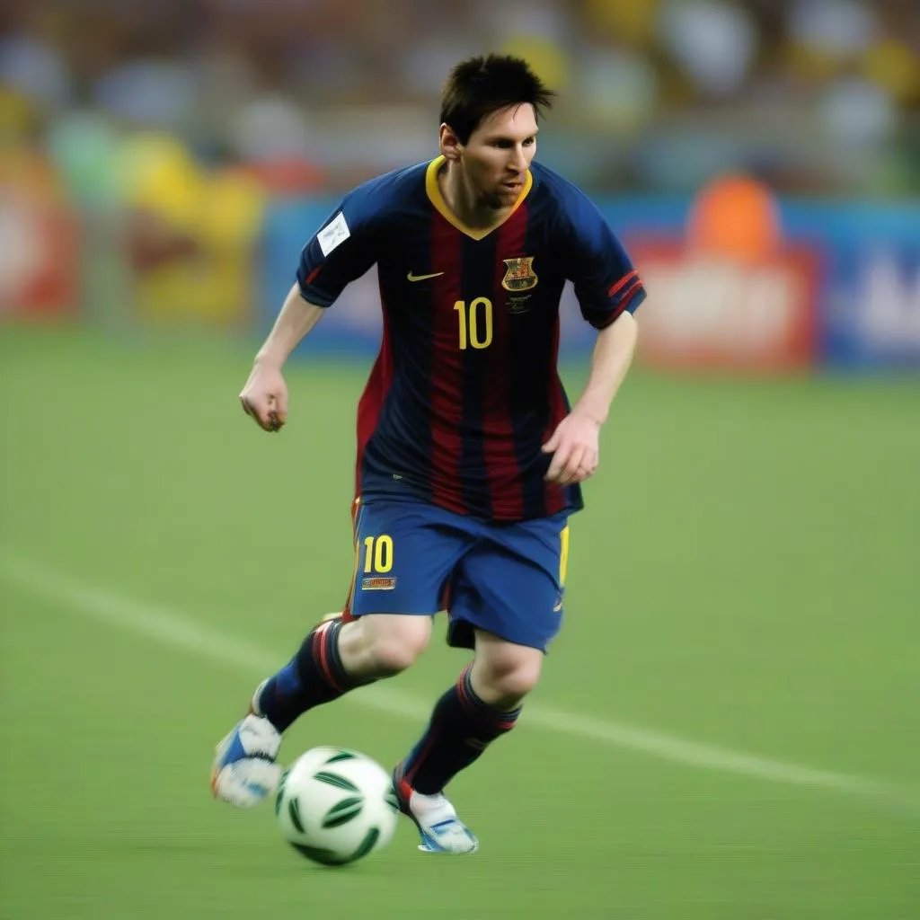 Lionel Messi thể hiện kỹ năng rê dắt bóng tại World Cup 2006