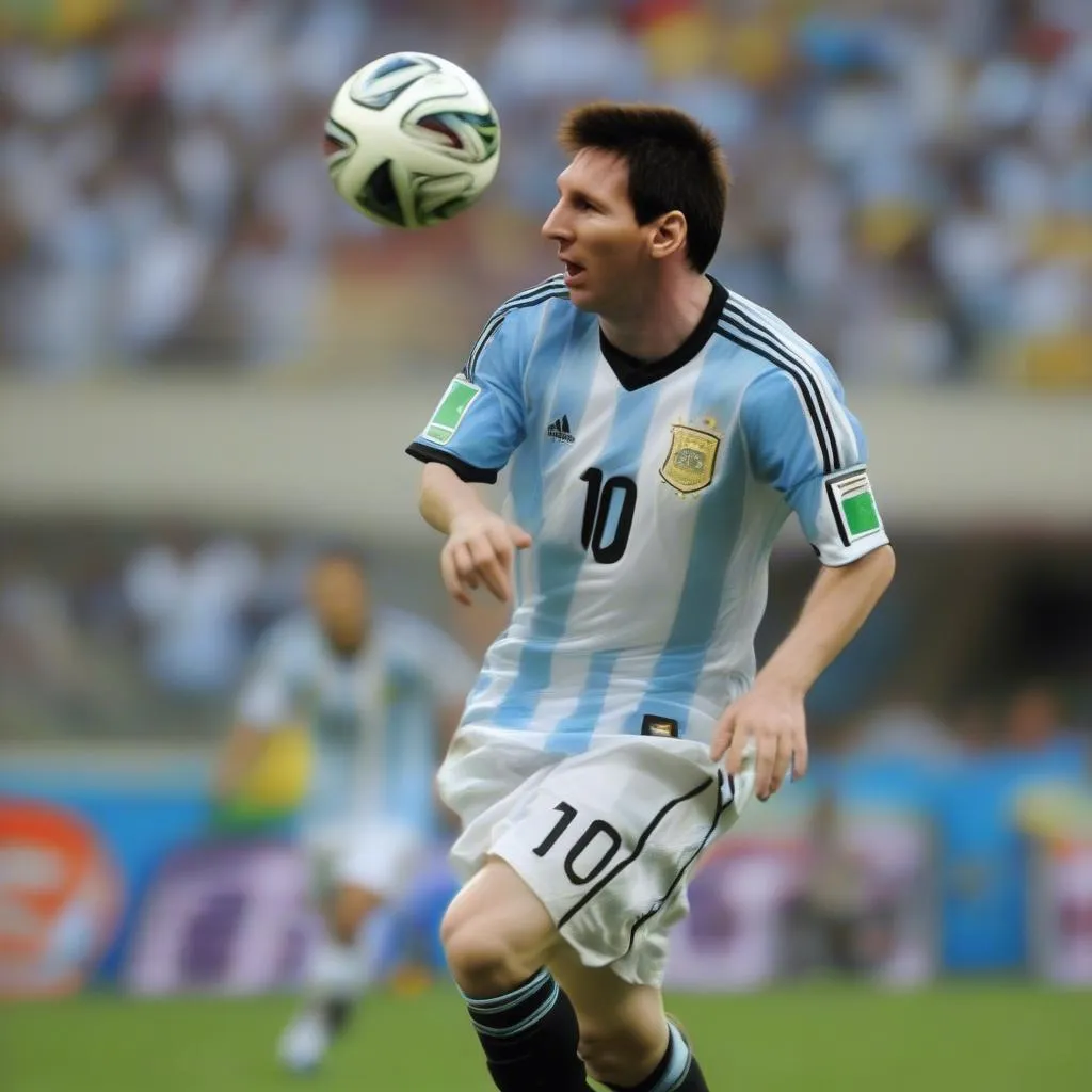 Lionel Messi trong màu áo Argentina tại World Cup 2010