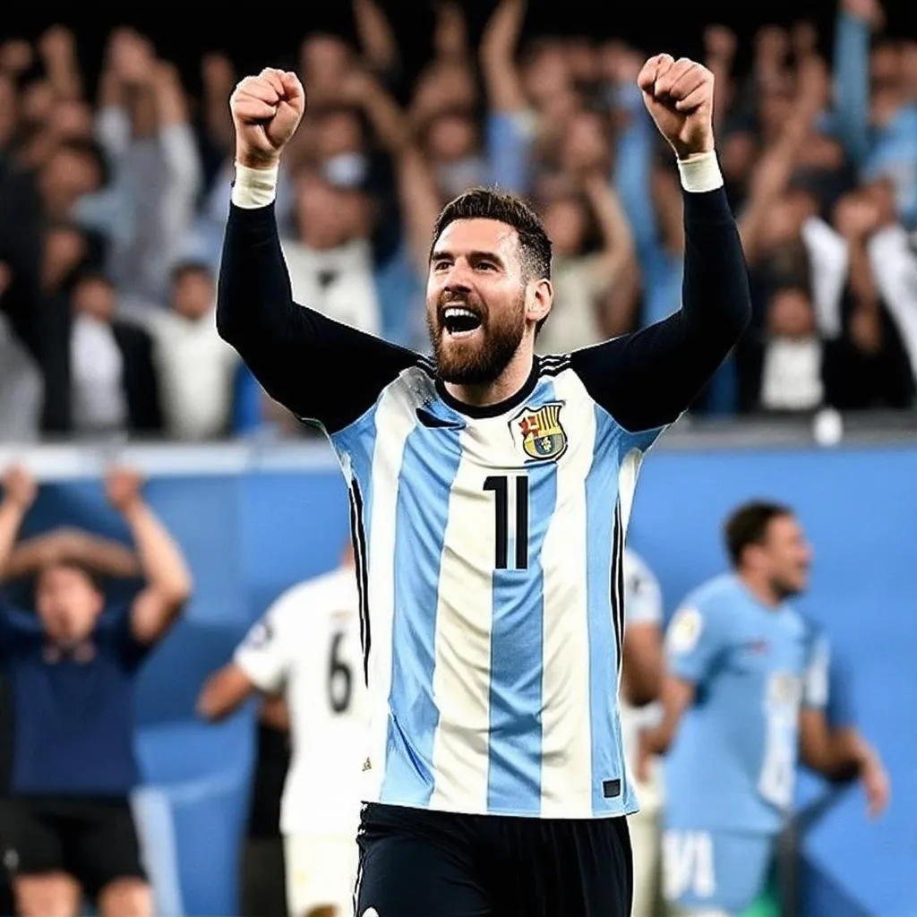 messi ăn mừng chiến thắng world cup