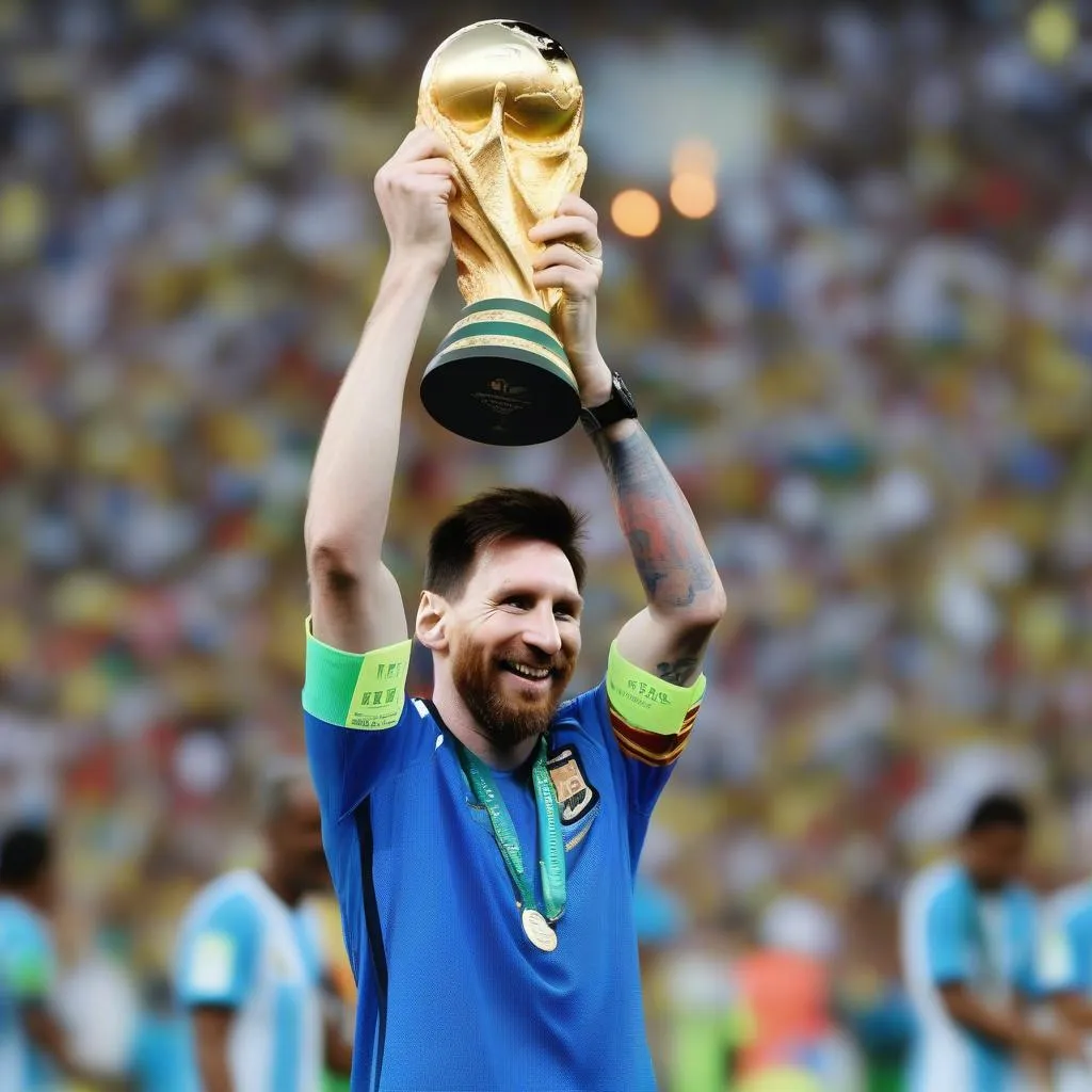 Messi nâng cup vàng World Cup