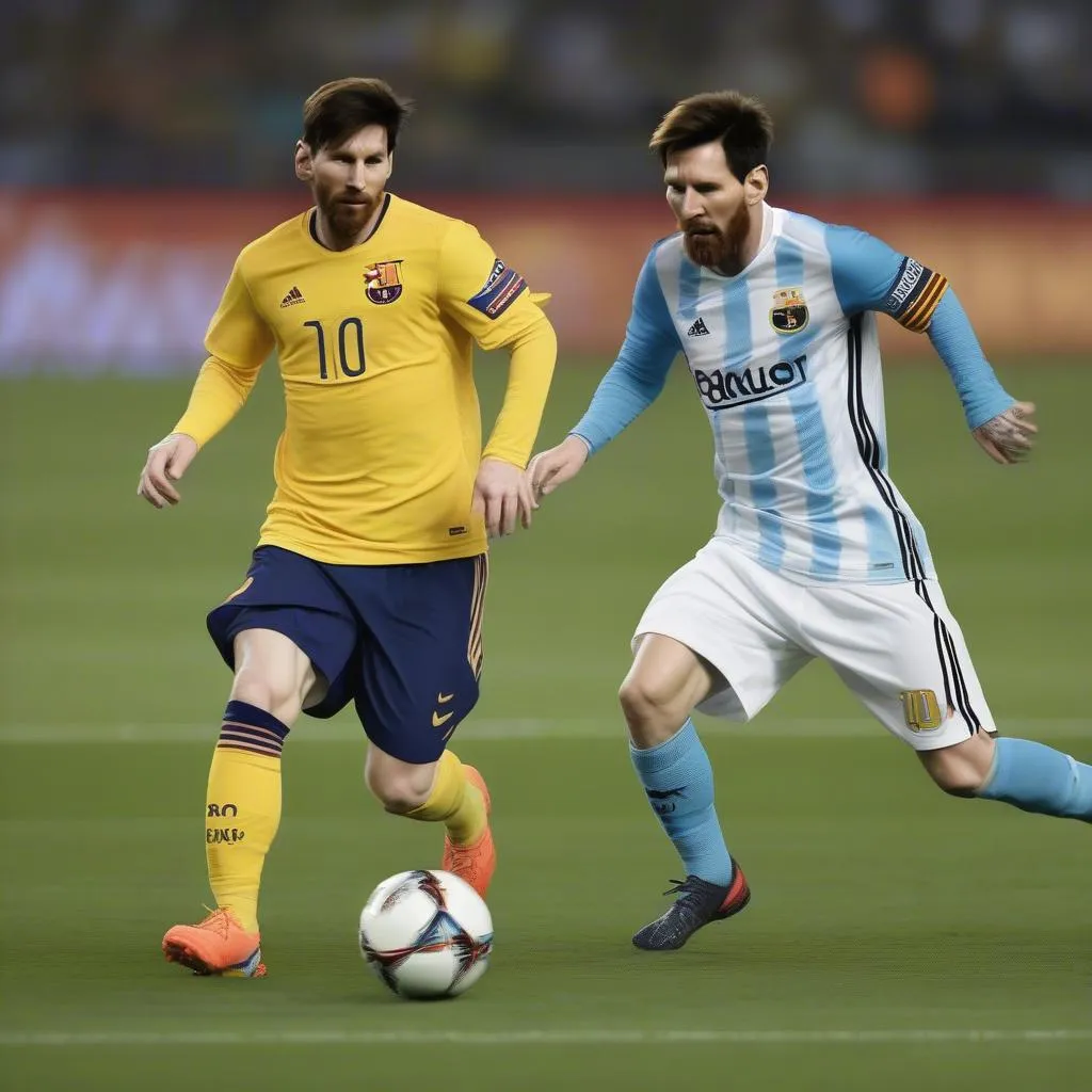 Lionel Messi sử dụng kỹ thuật điêu luyện