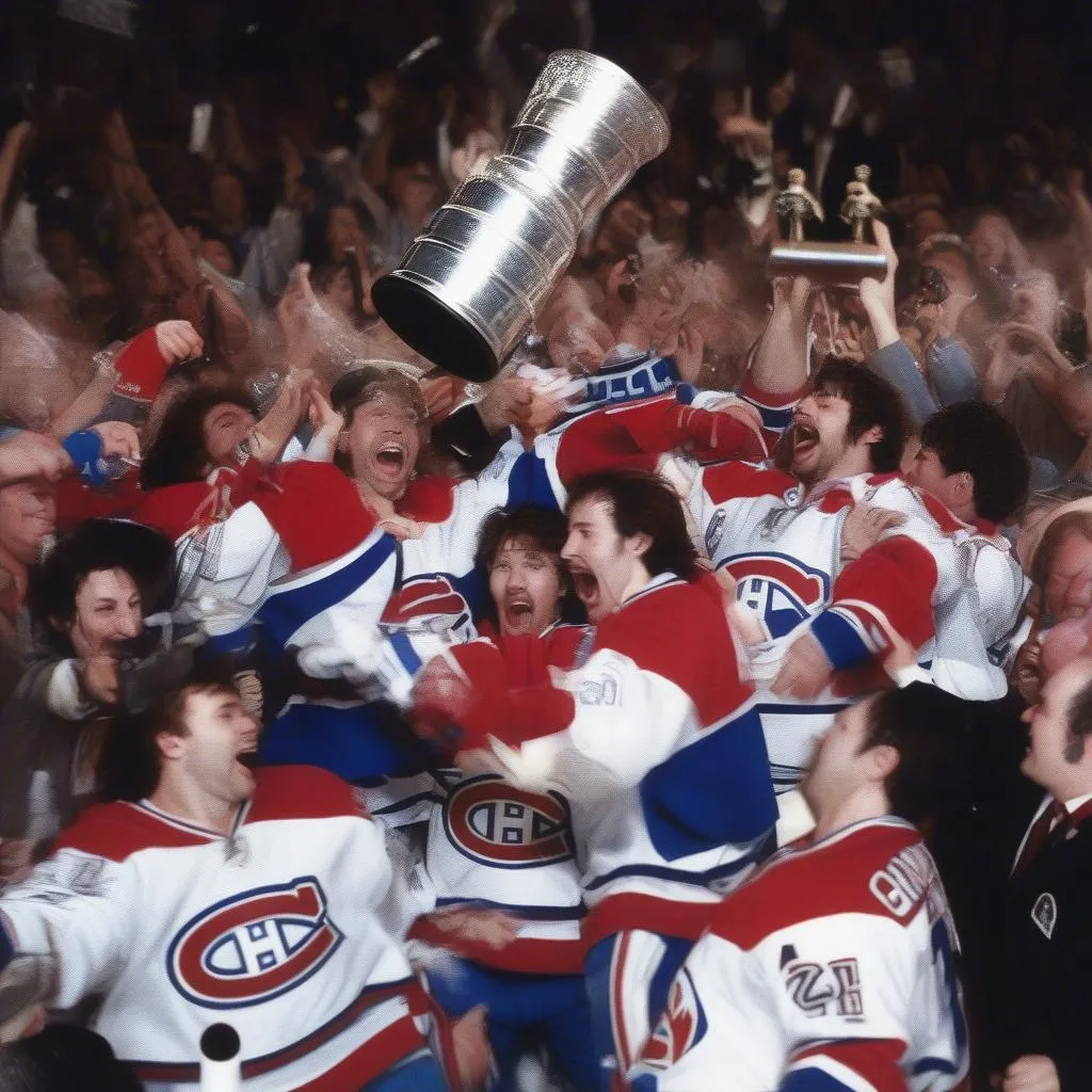 Montreal Canadiens celebrates their 24th Stanley Cup title