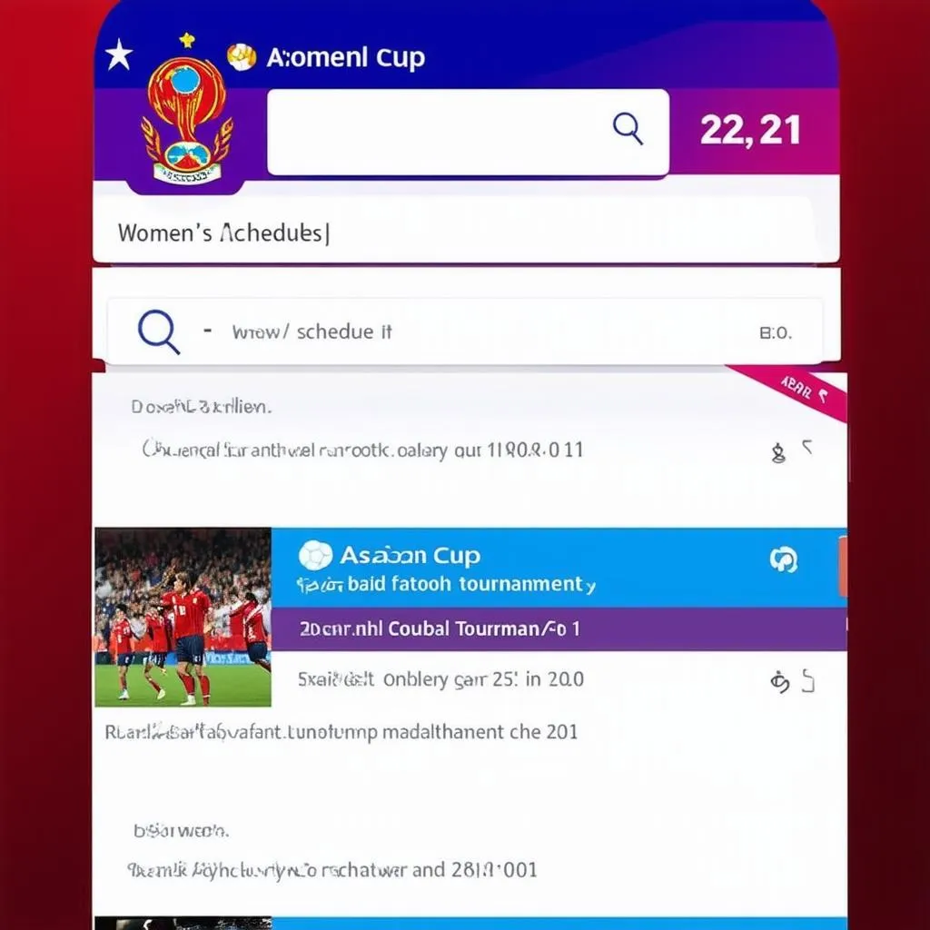 Nhu cầu thông tin lịch thi đấu Asian Cup nữ 2022