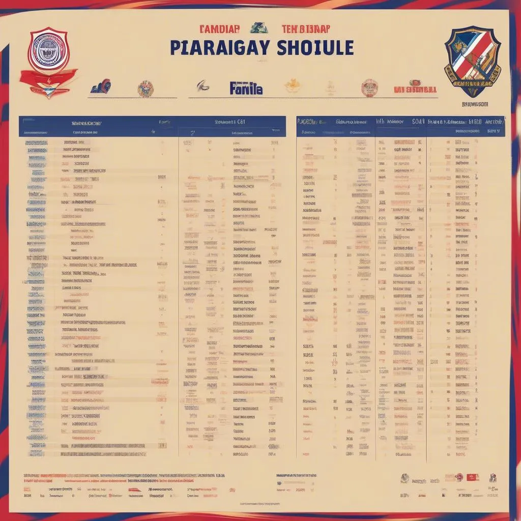 Lịch thi đấu Paraguay Cup