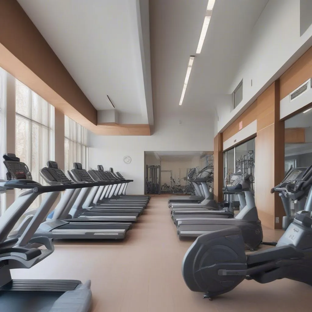 Modern gym with equipment