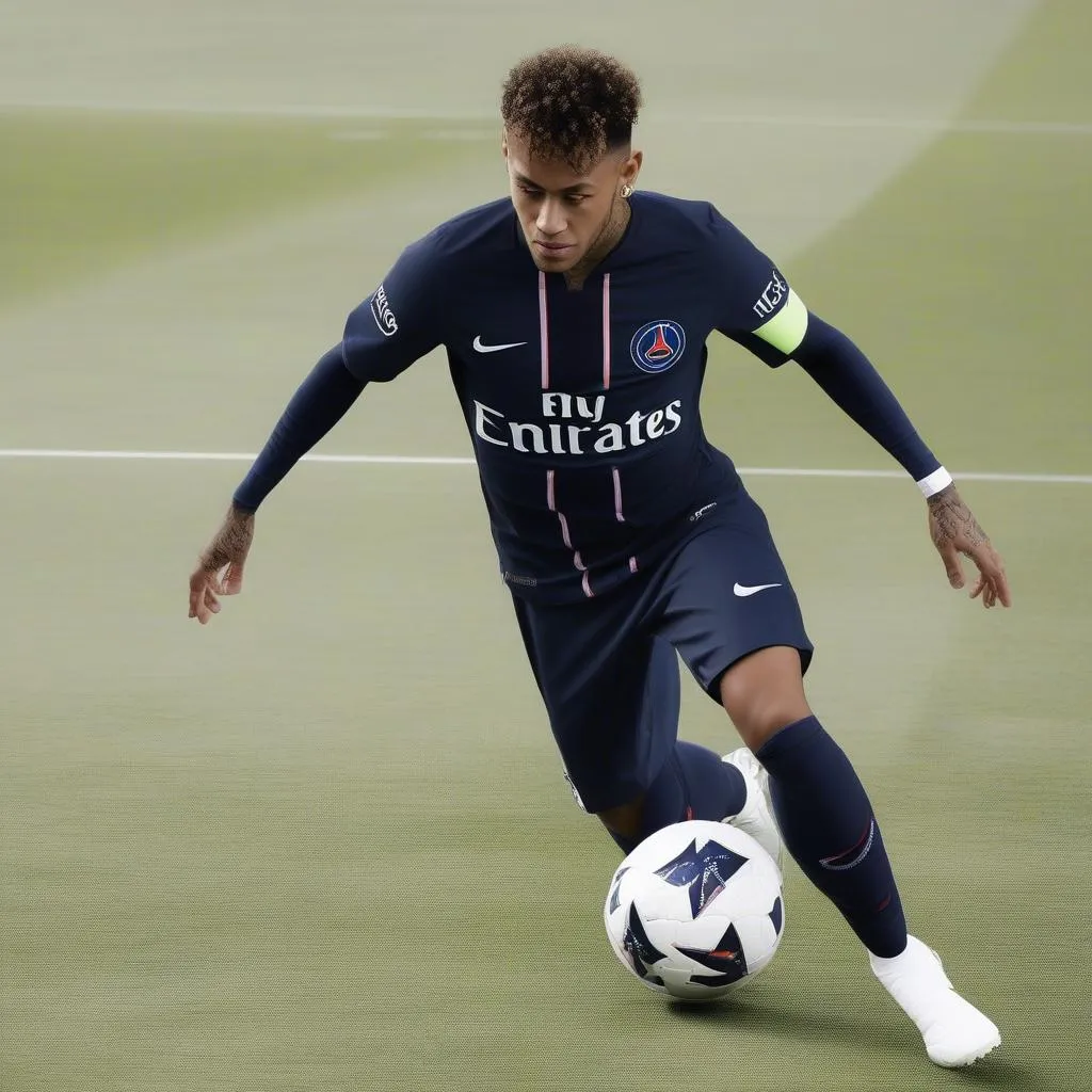 Áo đấu PSG với hình ảnh Neymar và Mbappé