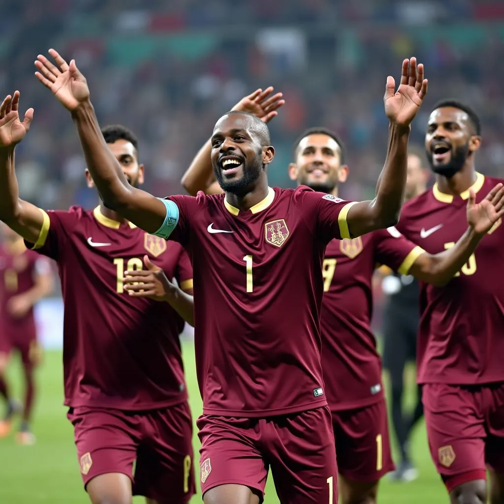 Qatar Celebrating Victory at the Asian Cup