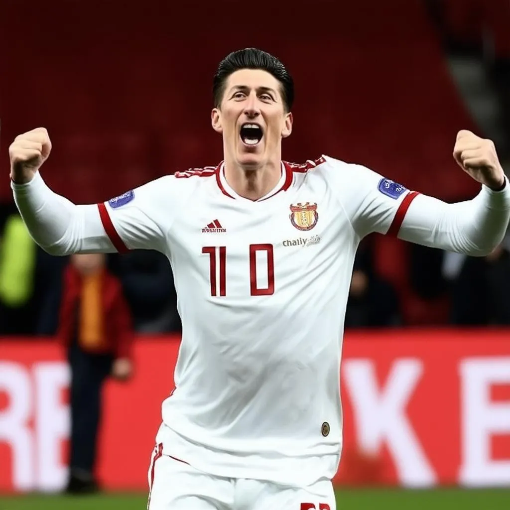 Robert Lewandowski Ăn Mừng Bàn Thắng Cùng Đồng Đội