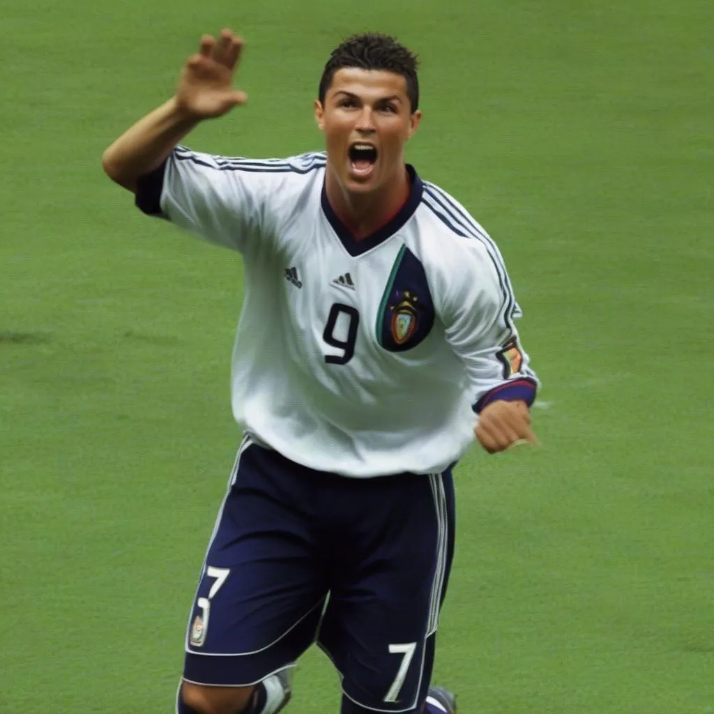 Ronaldo ghi bàn trong trận đấu World Cup 2002