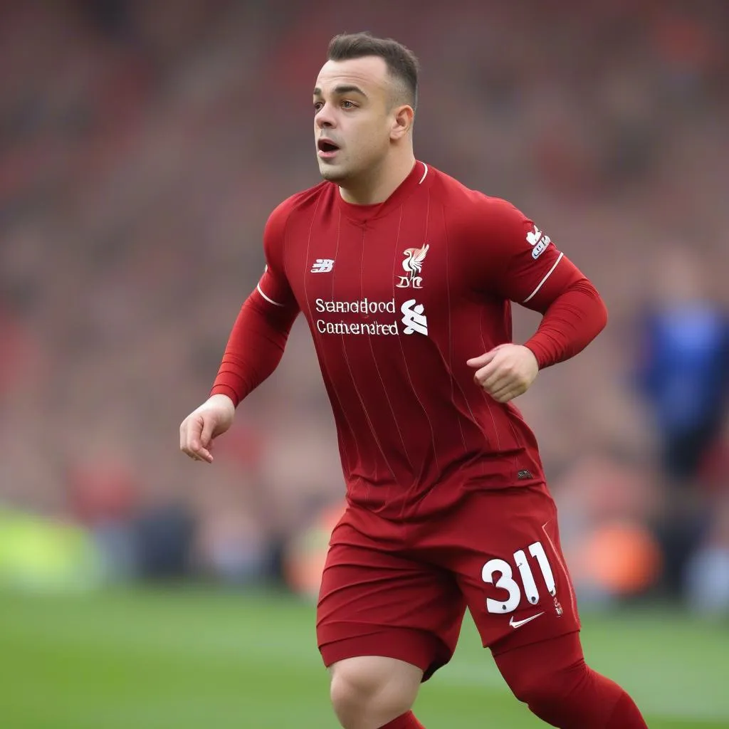 Xherdan Shaqiri trong màu áo Liverpool