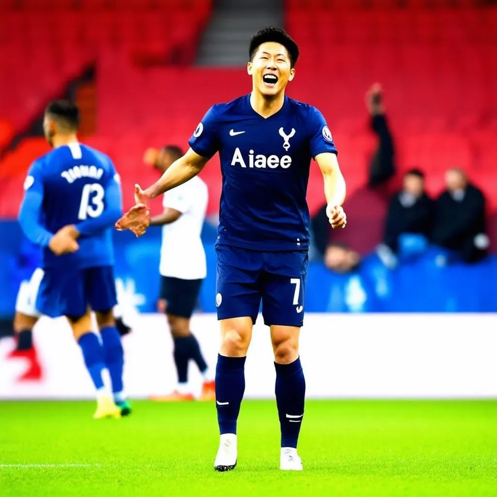 Son Heung Min ăn mừng bàn thắng