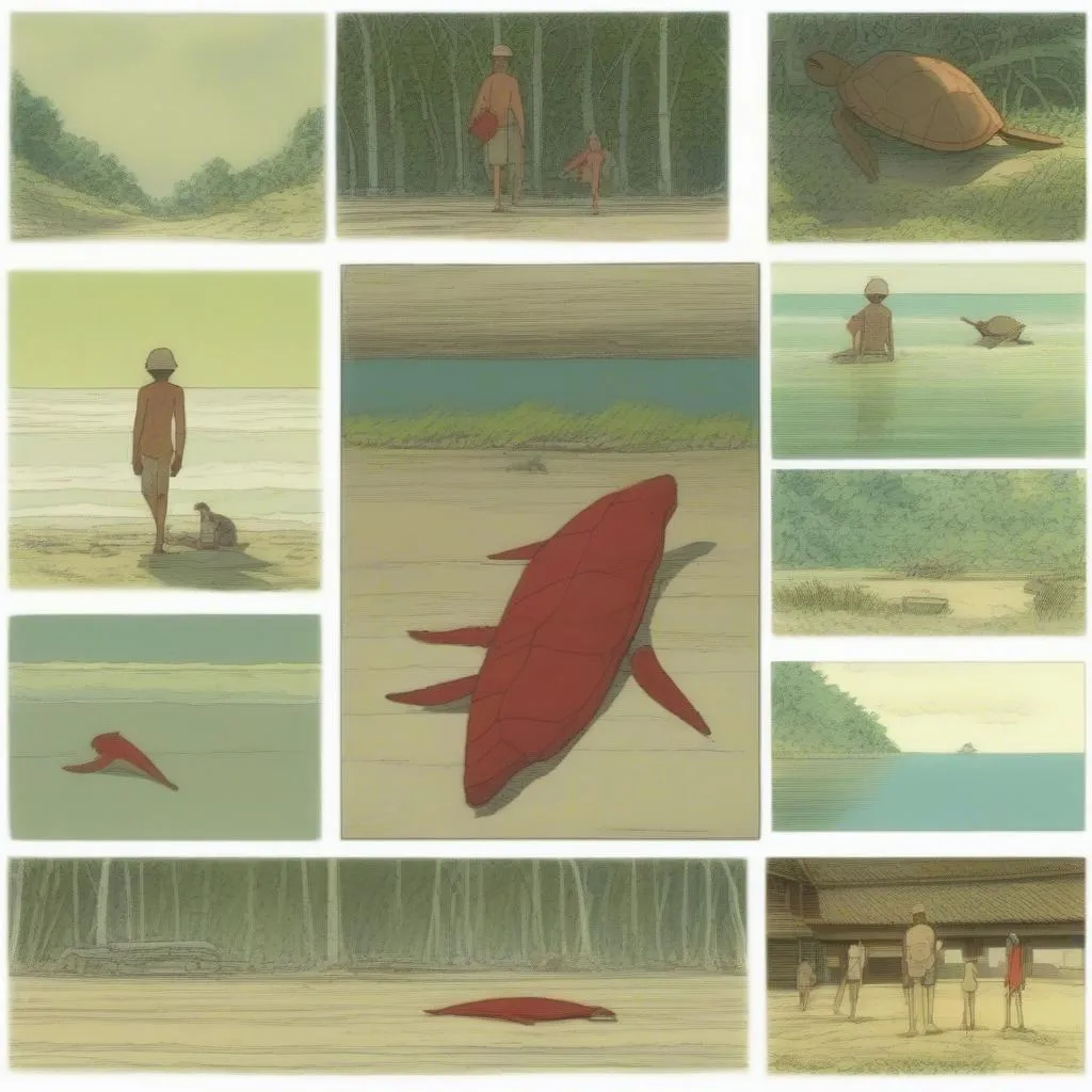 Nhân vật chính trong The Red Turtle - Cuộc sống và sự gắn kết với thiên nhiên