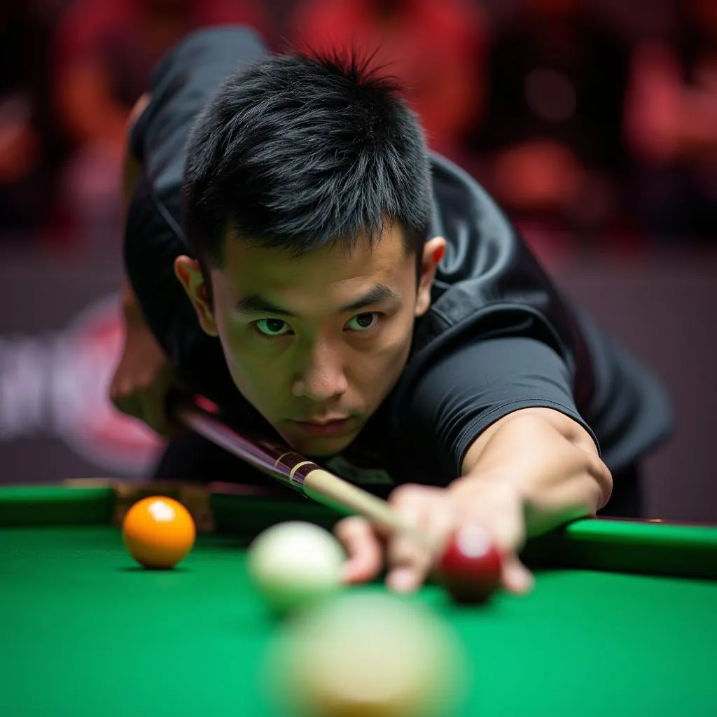 Tran Quyet Chien securing a victory at the Billiards World Cup 2018