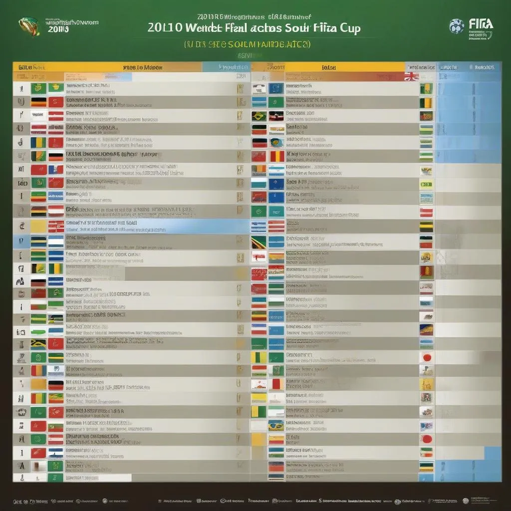 Lịch thi đấu Tứ kết World Cup 2010