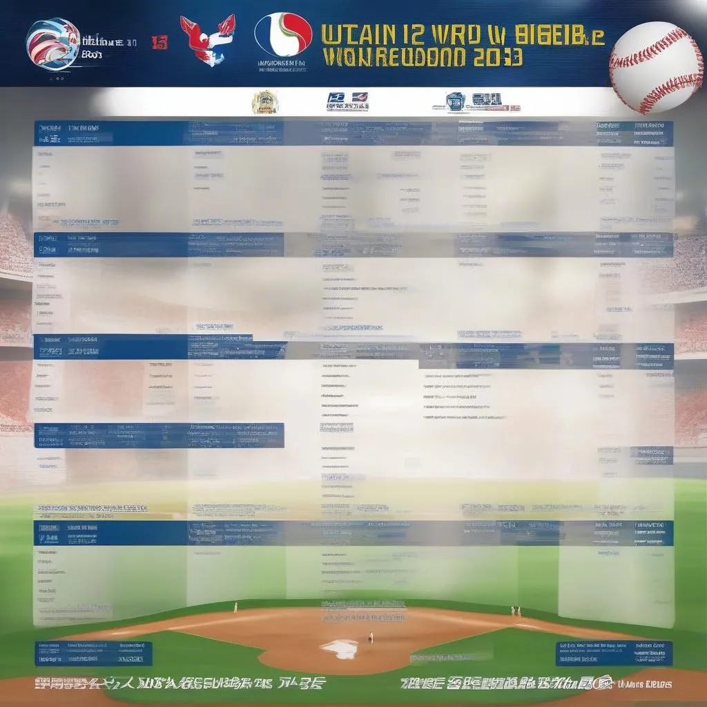 Lịch thi đấu U12 Baseball World Cup 2023 - Bảng đấu, lịch thi đấu các trận đấu, thông tin về các đội tuyển tham gia giải đấu.