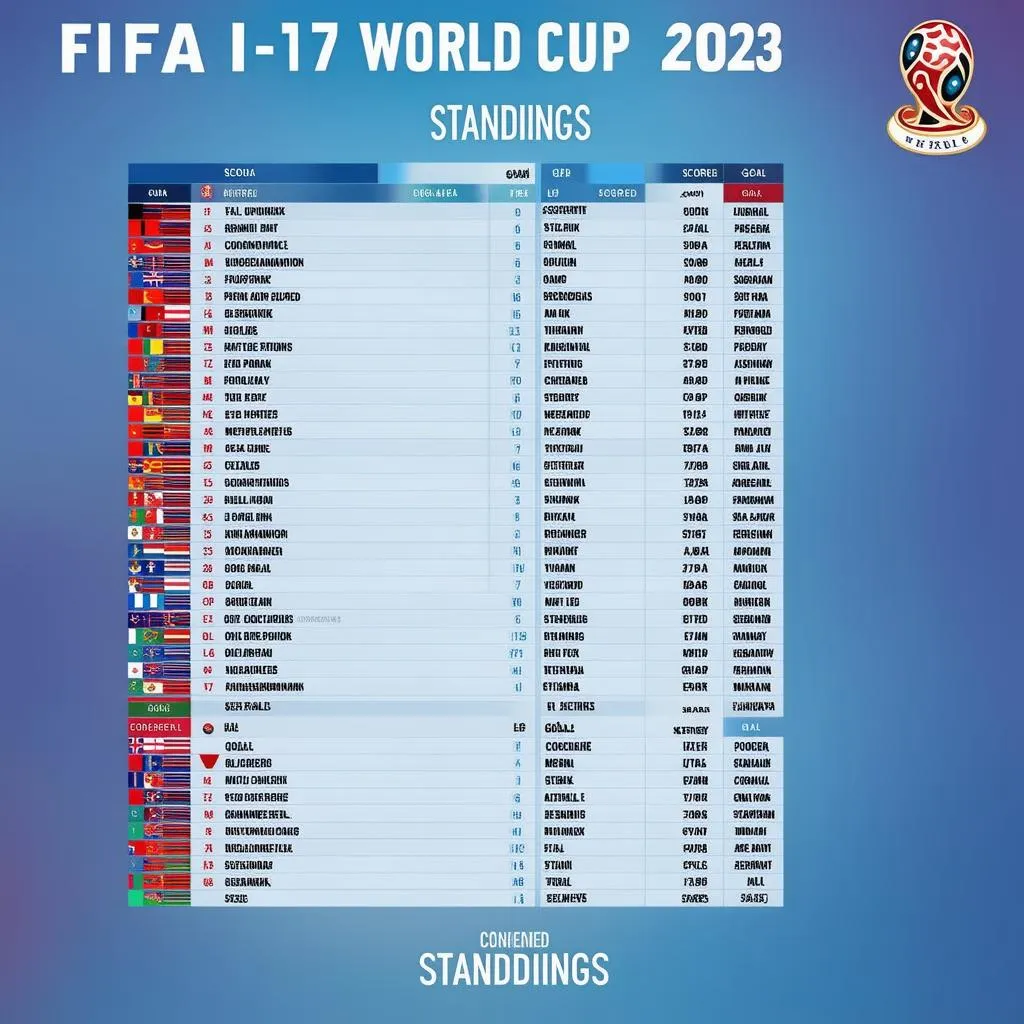 bảng xếp hạng u17 world cup 2023