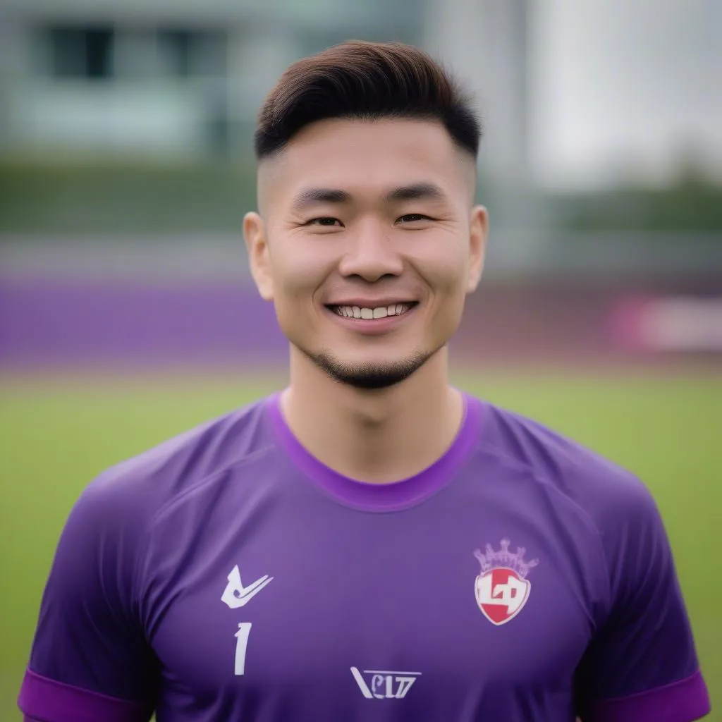 Văn Hậu trong màu áo CLB Austria Wien