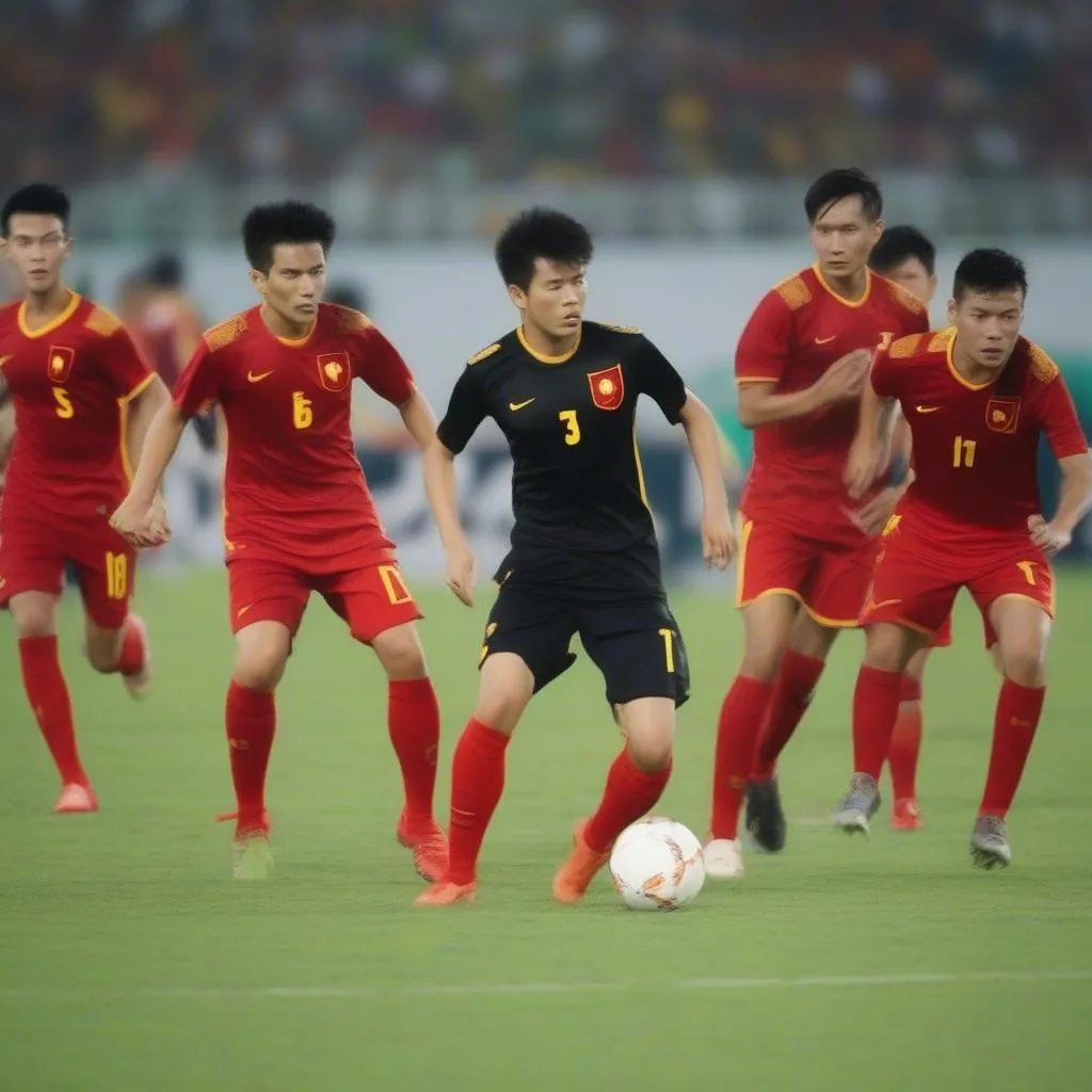 Hình ảnh đội tuyển Việt Nam trong trận đấu Asian Cup