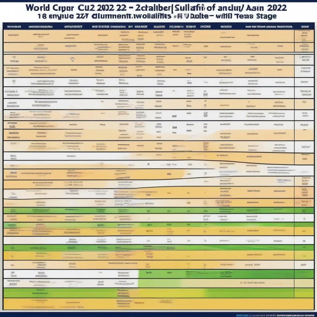 Bảng lịch thi đấu vòng loại World Cup 22 châu Á