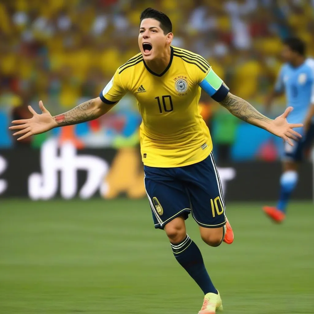 James Rodriguez goal in World Cup 2014