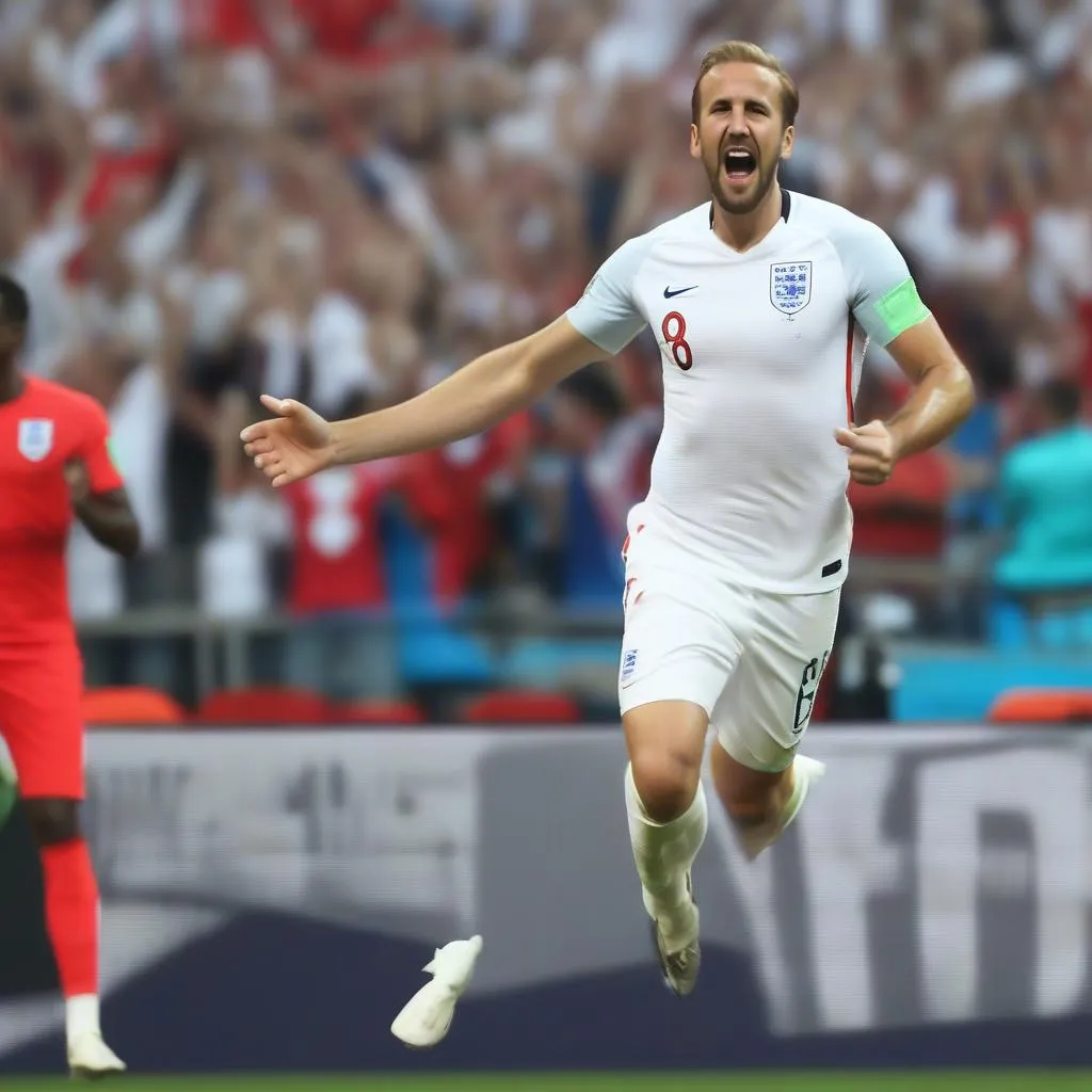 Harry Kane nâng cúp Vàng Giày World Cup 2018