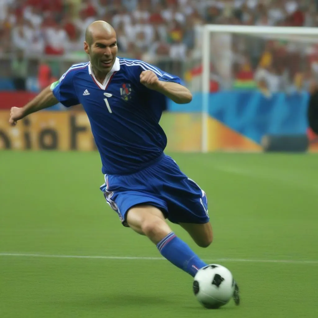 Zidane với siêu phẩm với lối vượt phá trong trận chung kết World Cup 2006