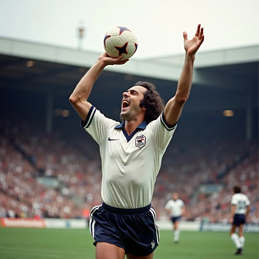 Ricky Villa celebrates after scoring the winning goal in the 1981 League Cup Final