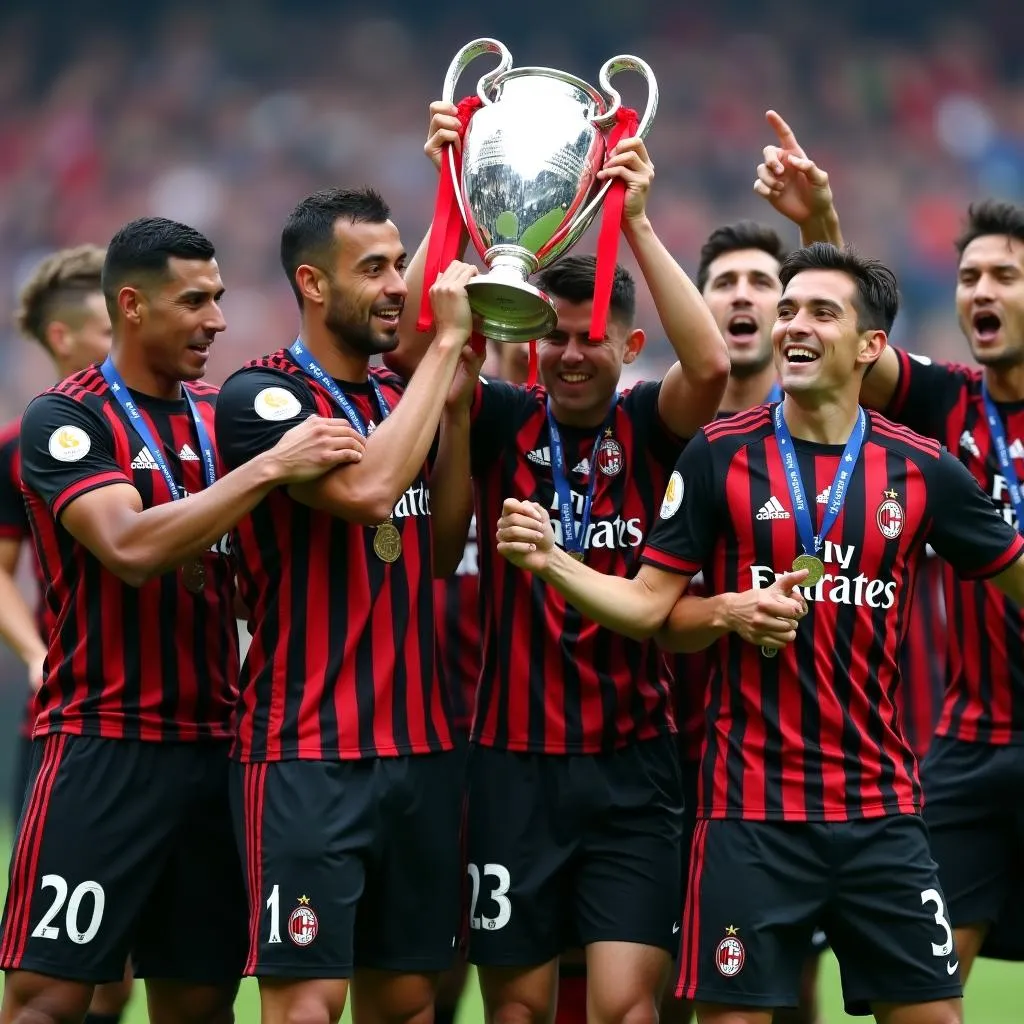 AC Milan nâng cao chiếc cúp bạc Champions League