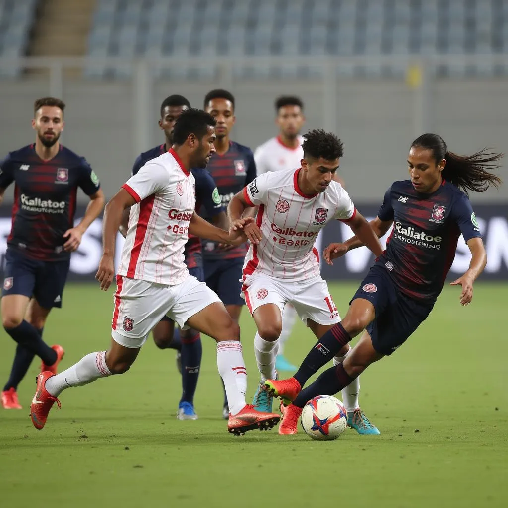 Al-Quwa Al-Jawiya players launching an attack