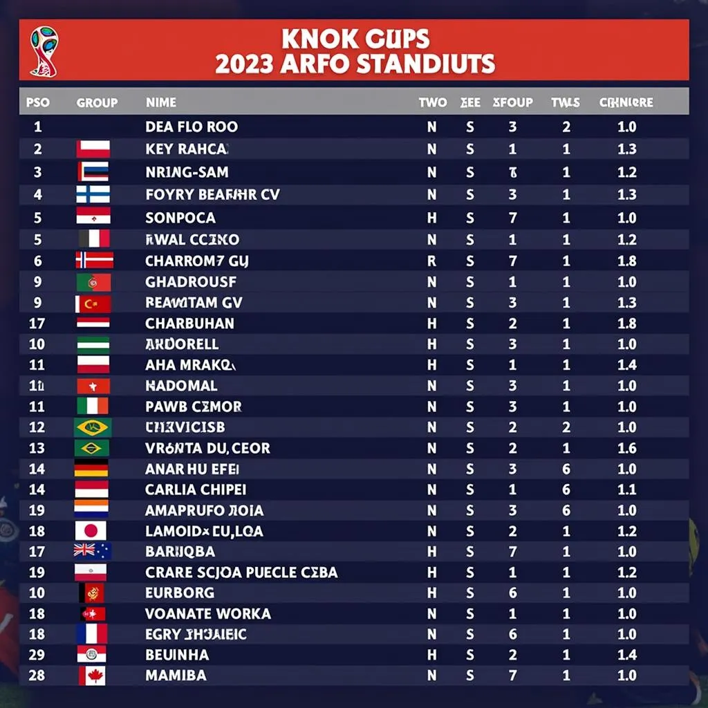 AFC Asian Cup 2023 Standings