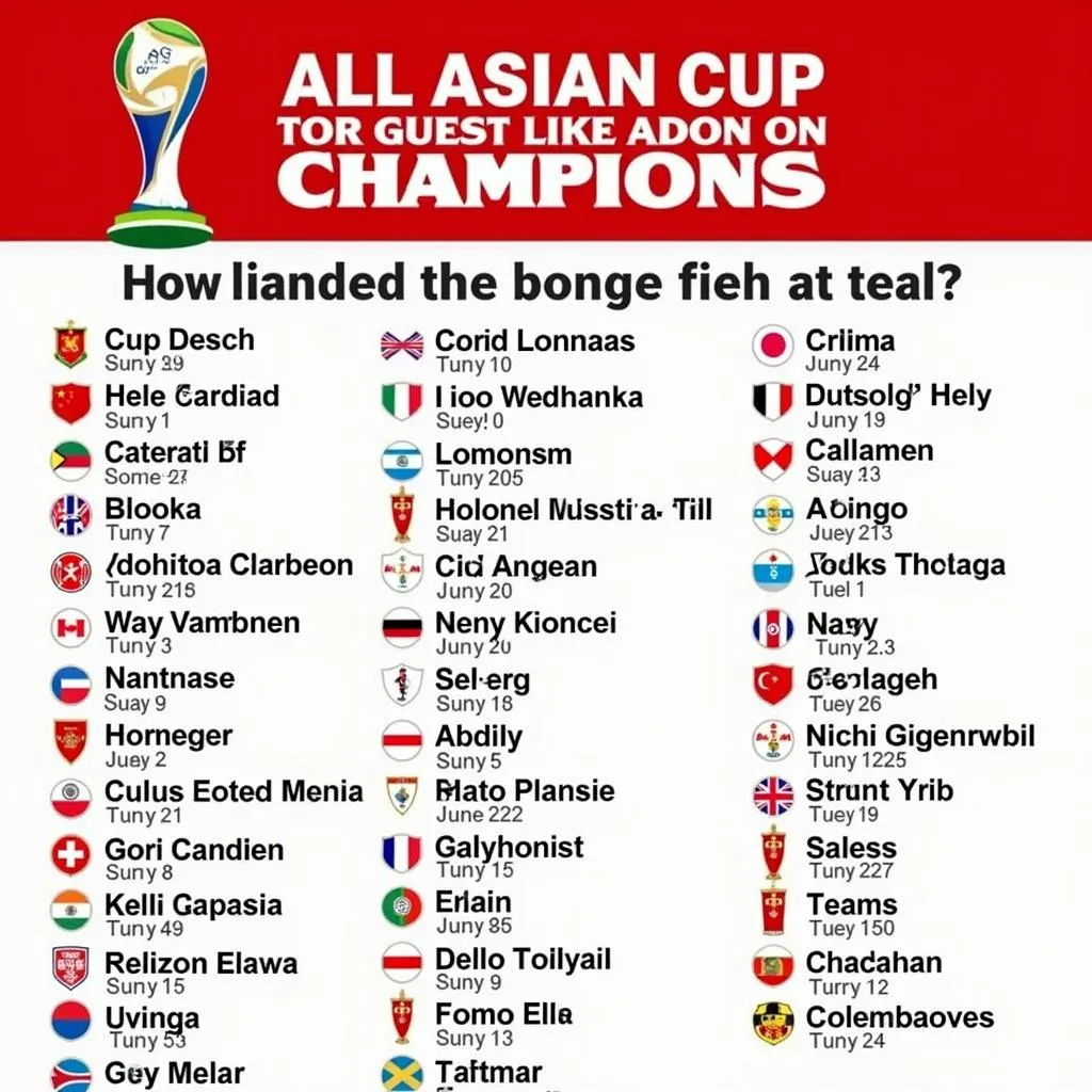 Danh sách các đội vô địch Asian Cup