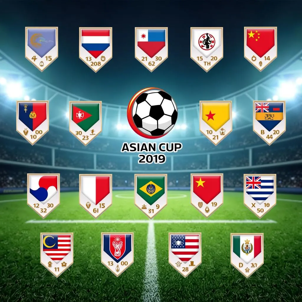 Các đội tuyển tham gia Asian Cup Châu Á