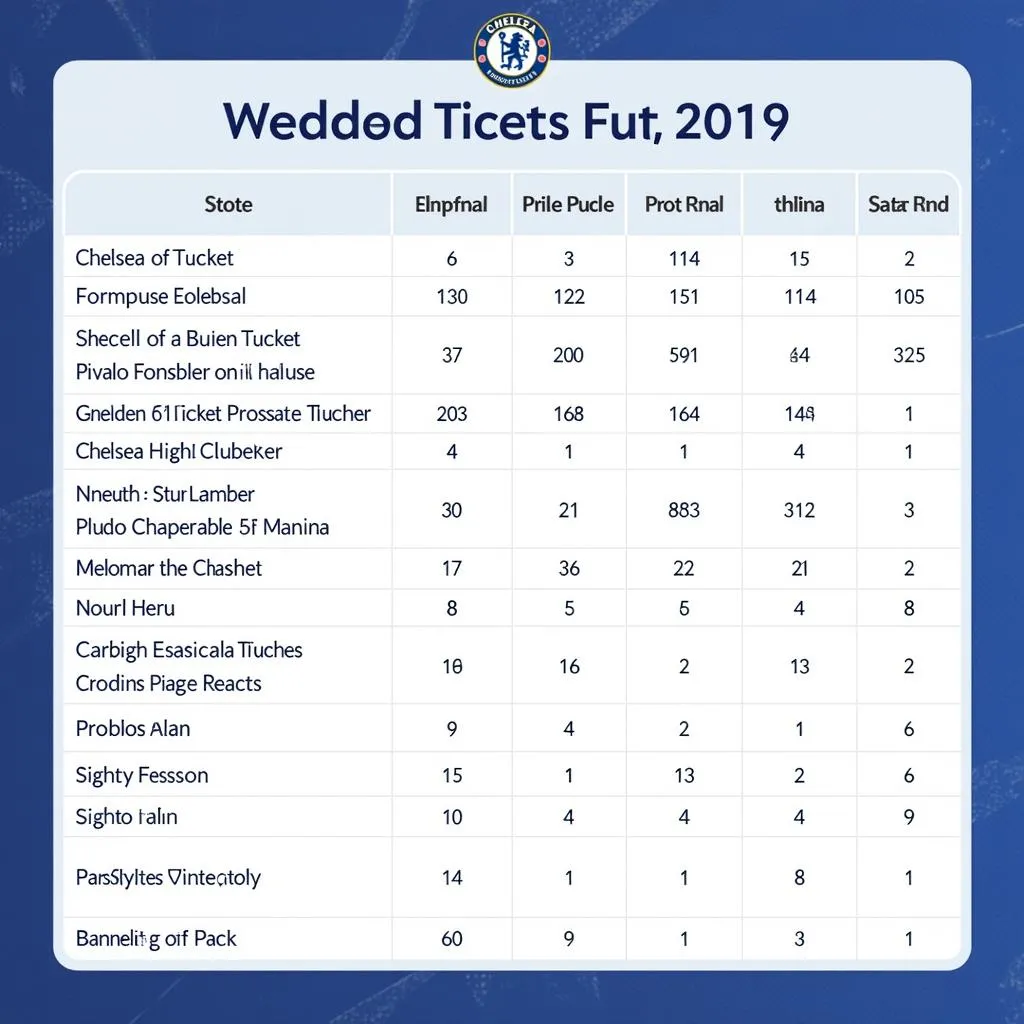 Bảng giá vé xem bóng đá Chelsea 2019